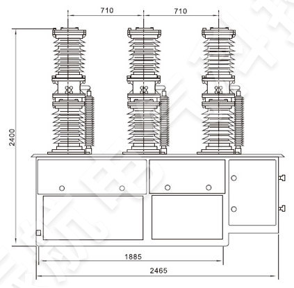 ZW7-40.5戶外真空斷路器外形及安裝尺寸